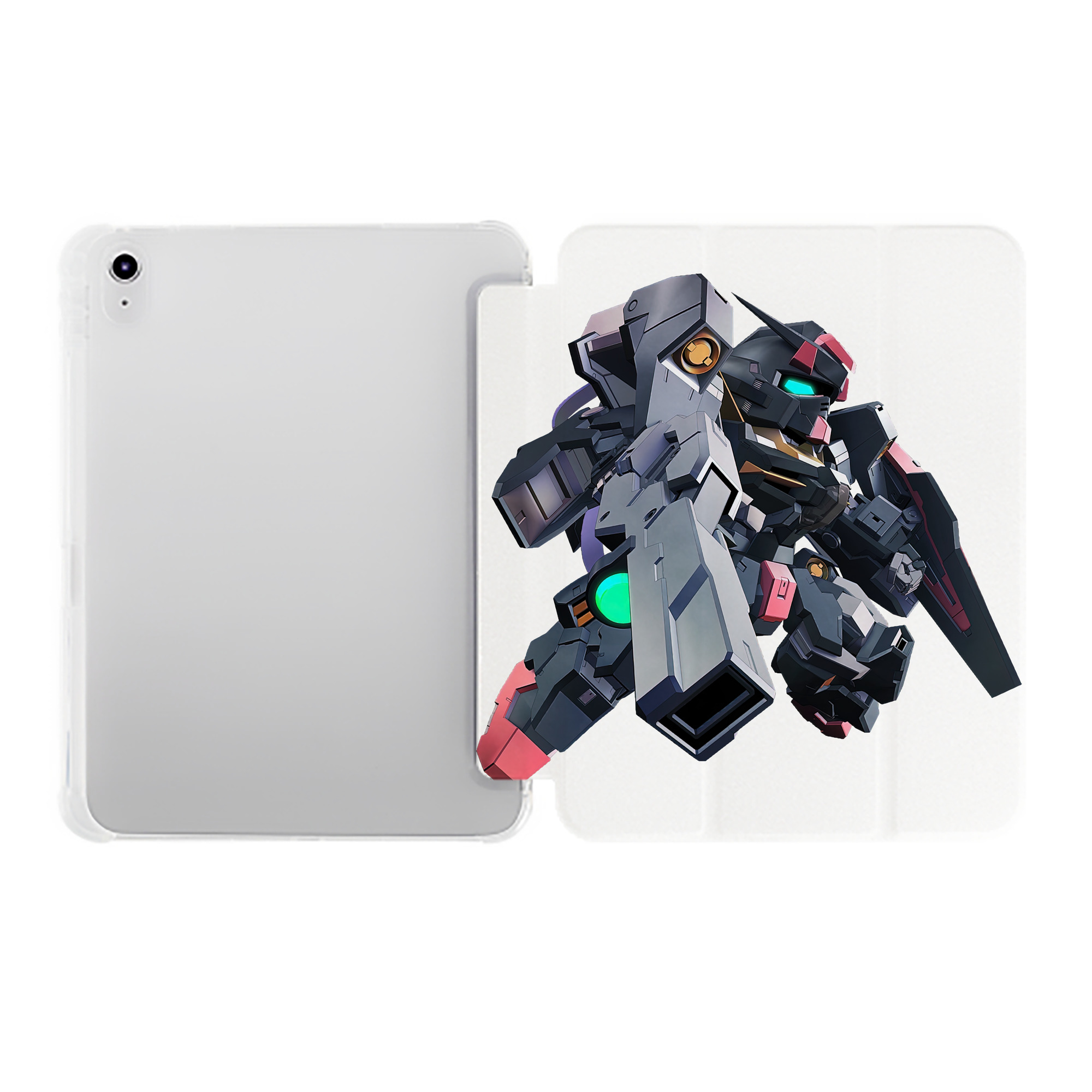 （画像用） 機動戦士ガンダム Mobile Suit Gundam IPad ケース ペン収納付き 三つ折りスタンド PUレザー×シリコン 対応機種9.5/10.5/10.9インチ